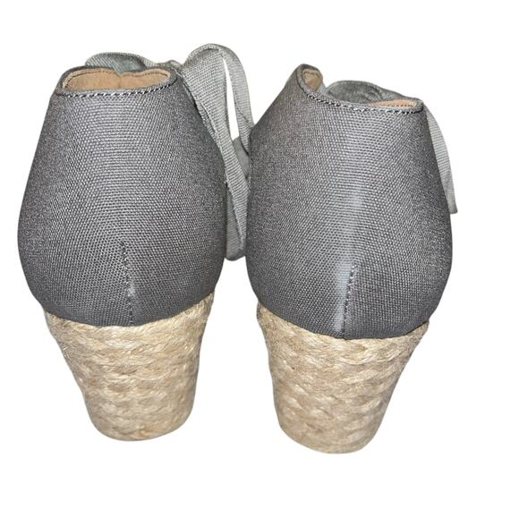 Vionic Kaitlyn Metallic Pewter Wedge Espadrille Size 7 Arch Support Comfort - Picture 3 of 12